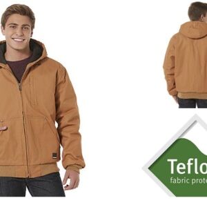 Men's Tan Hooded Jacket CRAFTSMAN WORKWEAR JACKET SIZE MEDIUM